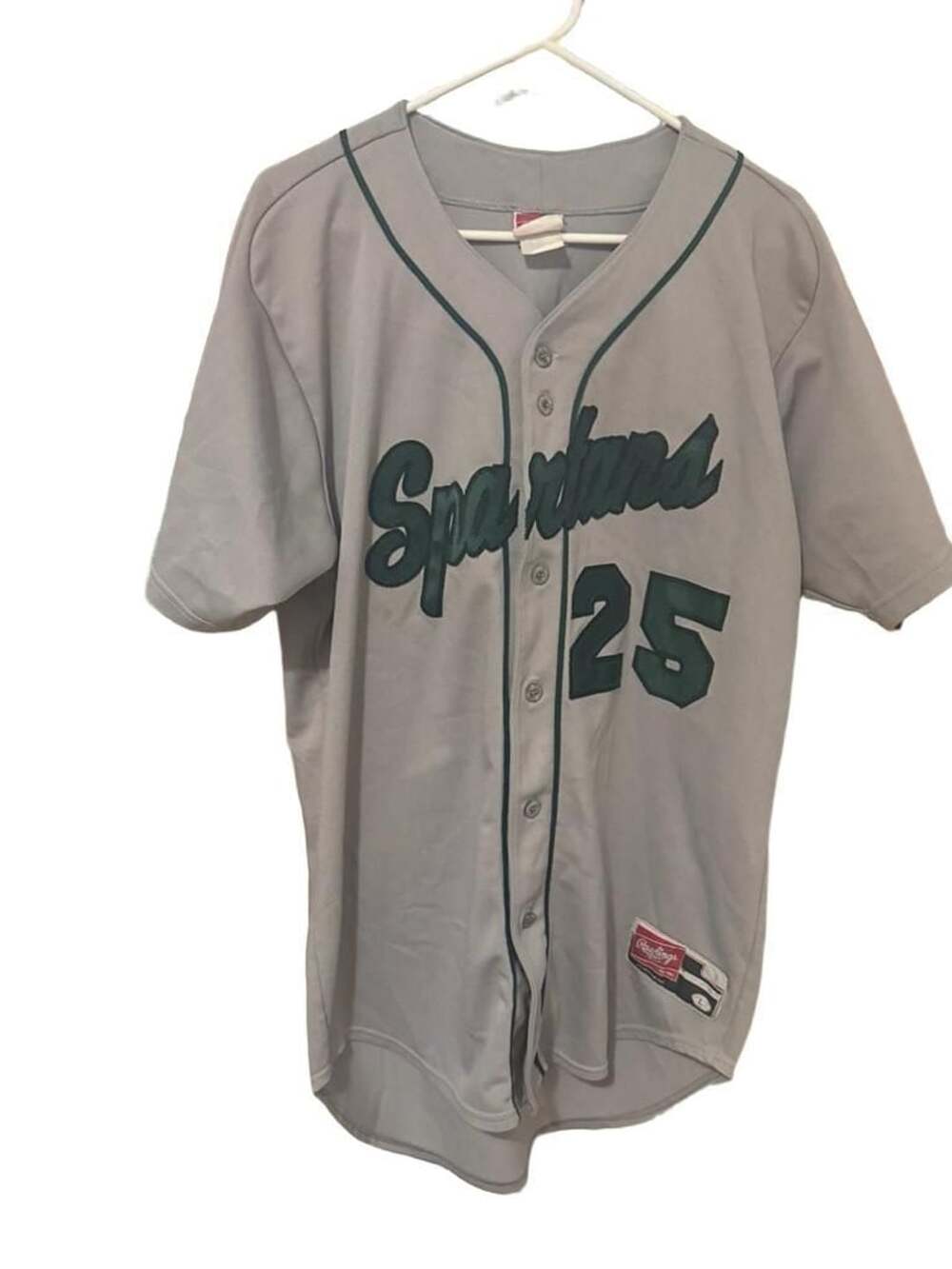Rawlings Michigan State Spartans Baseball Jersey Size L Gray